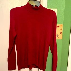 Red turtle neck